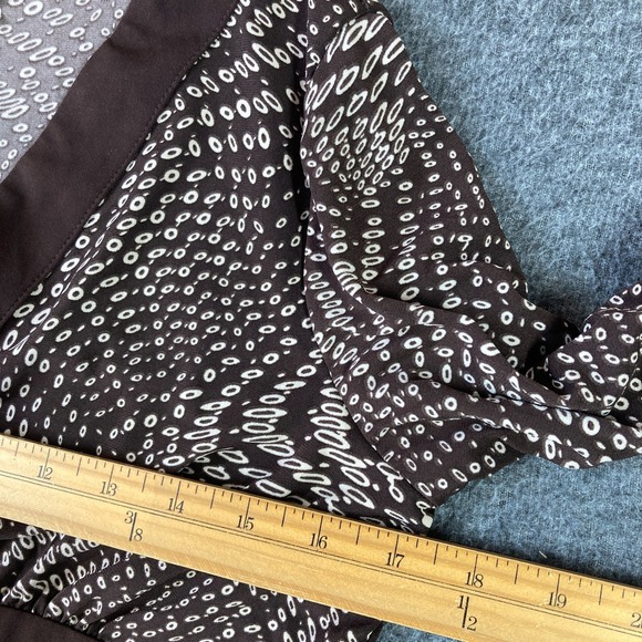 Y2K A-List Babydoll Dress Womens Small S Brown Geometric Print - Picture 4 of 8